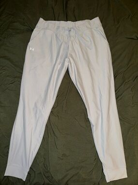 Under Armour Men's Light Gray Athletic Joggers with Drawstring